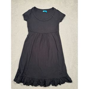 Fresh Produce Dress‎ Womens XS Black Short Sleeves Knee Length Ruffles Cotton